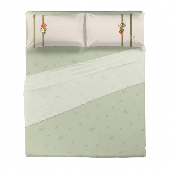 THUN Completo Lenzuola Bloom Green Matrimoniale