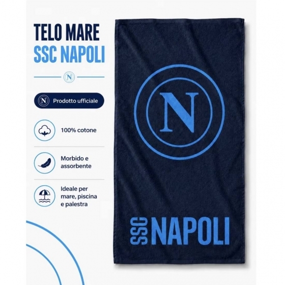 Nuovo Telo Mare SSC Napoli In Spugna Prodotto Ufficiale Cm 80x 160 Var D