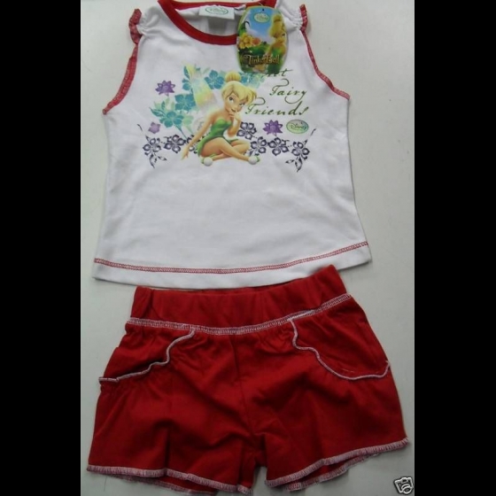 Nuovo PIGIAMA COMPLETINO DISNEY TRILLY ROSSO 6 ANNI CORTO