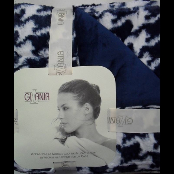 Nuovo PLAID GALLES MICROFIBRA CM 130 X 155 BIANCO BLU