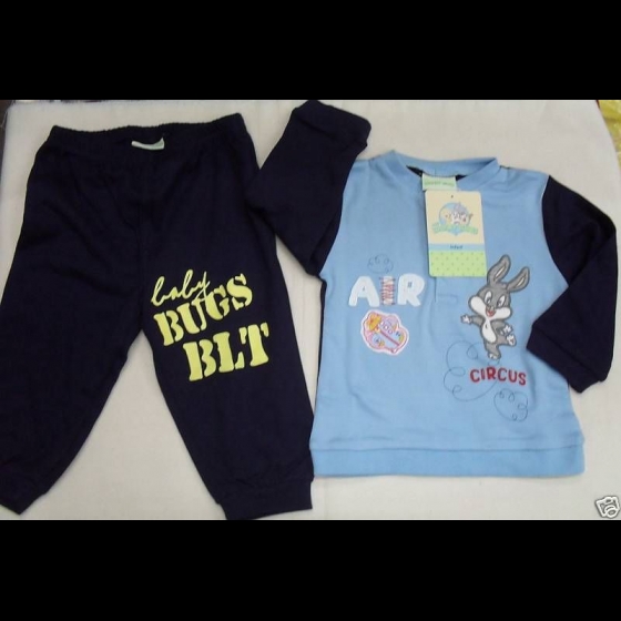 Nuovo PIGIAMA LOONEY TUNES INTERLOCK CALDO COTONE 010 B 12 M
