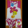 Nuovo TITTY SLIP+T-SHIRT BIMBA by BASSETTI  FLOWERS TG.4 ANNI