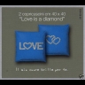 Nuovo Copricuscini Cuscini Arredo Bassetti Love Diamond Blu Prezzo Offerta