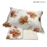 Completo Lenzuola Copriletto Mirabello Matrimoniale Lenzuolo Golden Flowers Cotto Bianco